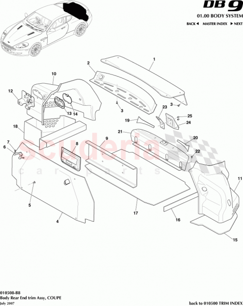Part Diagram for Aston Martin 4G43-45422-CF