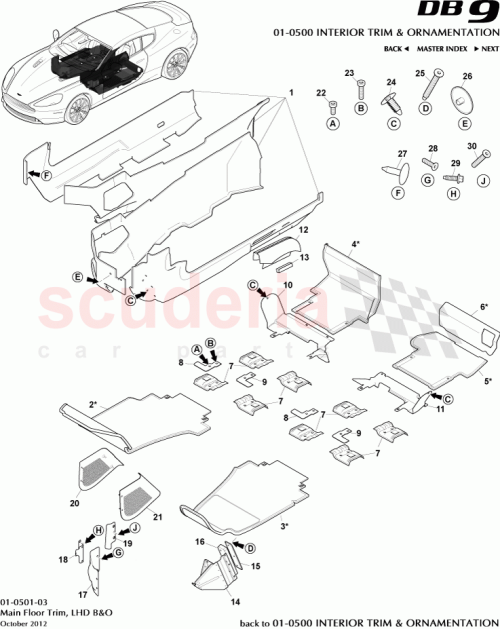 Part Diagram for Aston Martin DD43-281B11-DCW