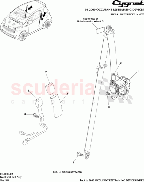 Part Diagram for Aston Martin 90105-11053