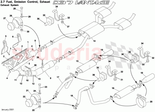 Part Diagram for Aston Martin 4G43-35-10003