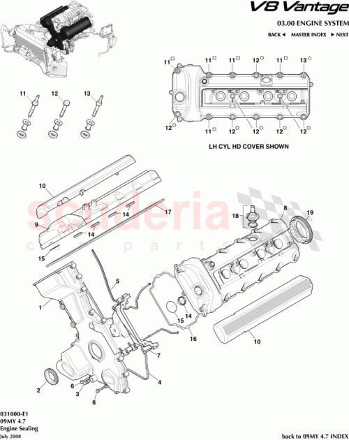Part Diagram for Aston Martin 6G33-6E009-AA