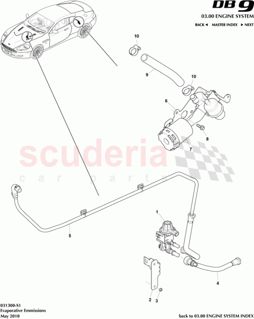 Part Diagram for Aston Martin 8D33-9D665-AB
