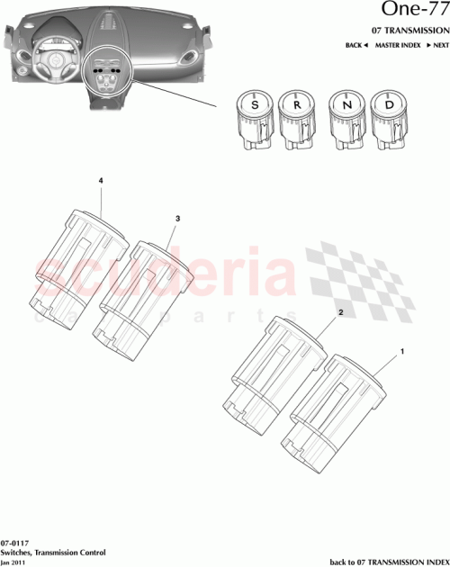 Part Diagram for Aston Martin AY93-7A217-AA