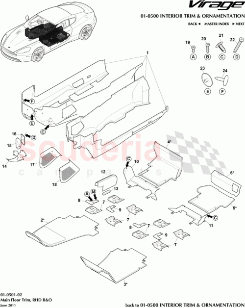 Part Diagram for Aston Martin 4G43130A12AEW