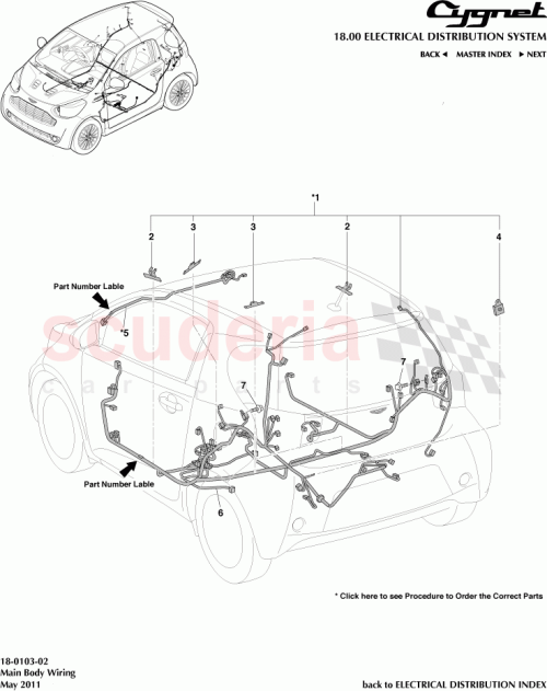 Part Diagram for Aston Martin 82161-74130