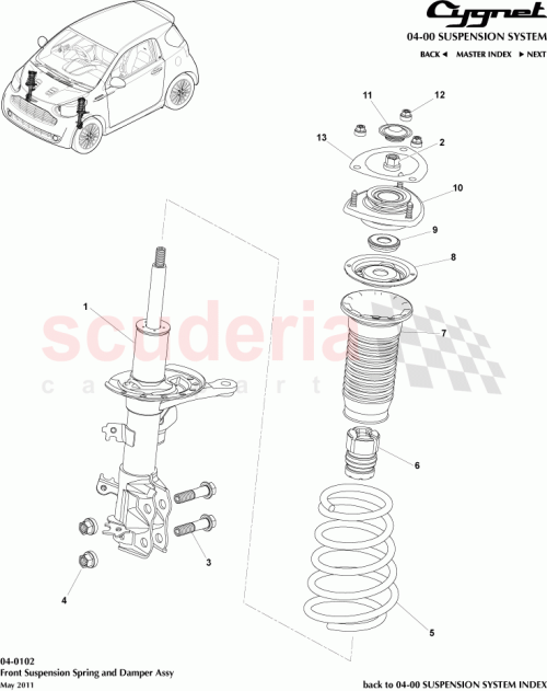 Part Diagram for Aston Martin 48520-74043