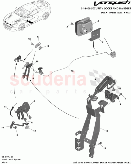 Part Diagram for Aston Martin DD43-405C45-AD