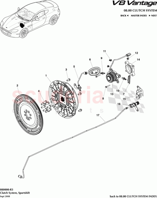Part Diagram for Aston Martin 9G33-7540-BD