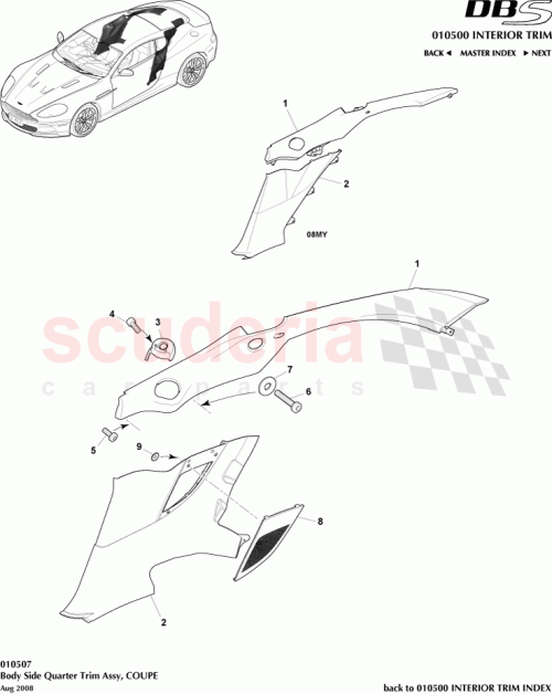Part Diagram for Aston Martin 9D33-310B08-BA