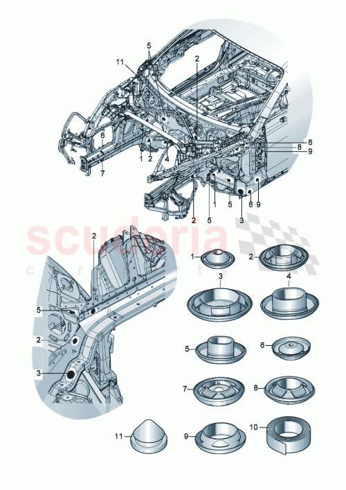 Part Diagram for Bentley 7L0899182A
