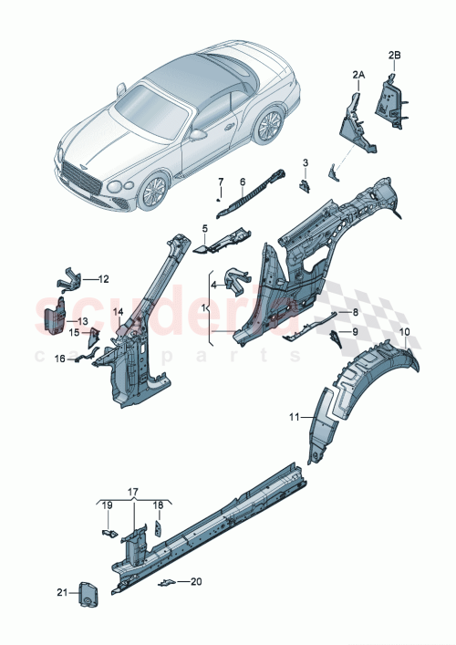 Part Diagram for Bentley 3SD809464F