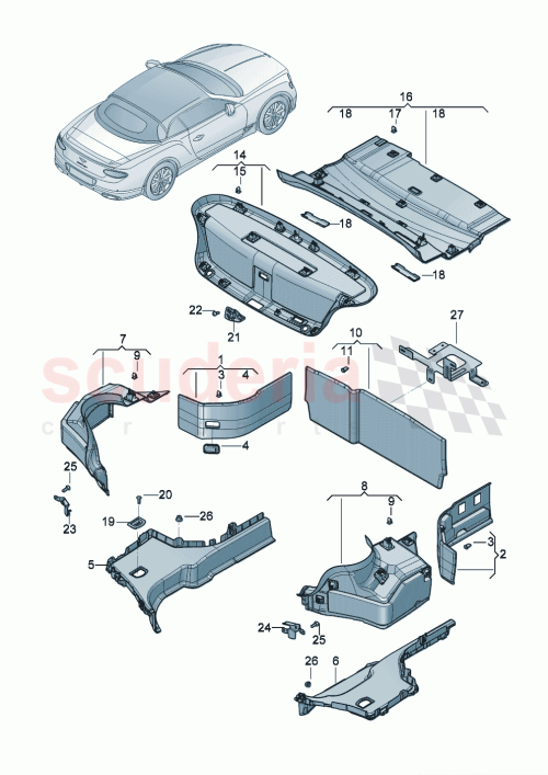 Part Diagram for Bentley 3SD864851