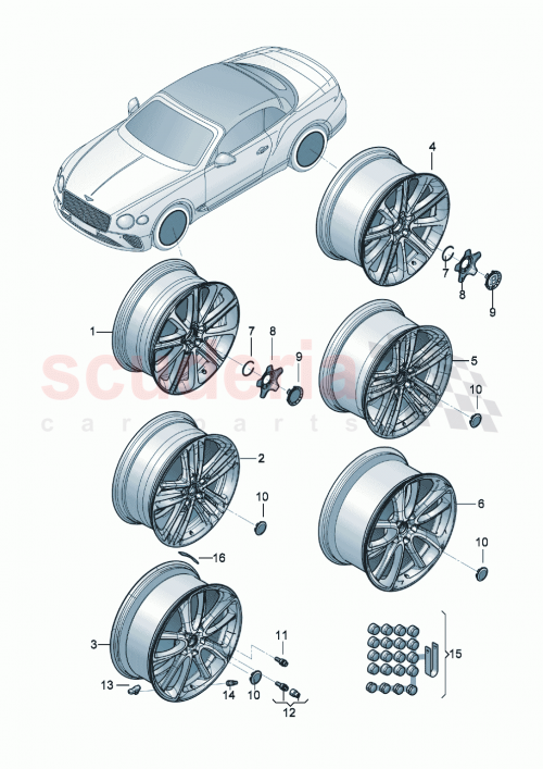 Part Diagram for Bentley 3SA601171D