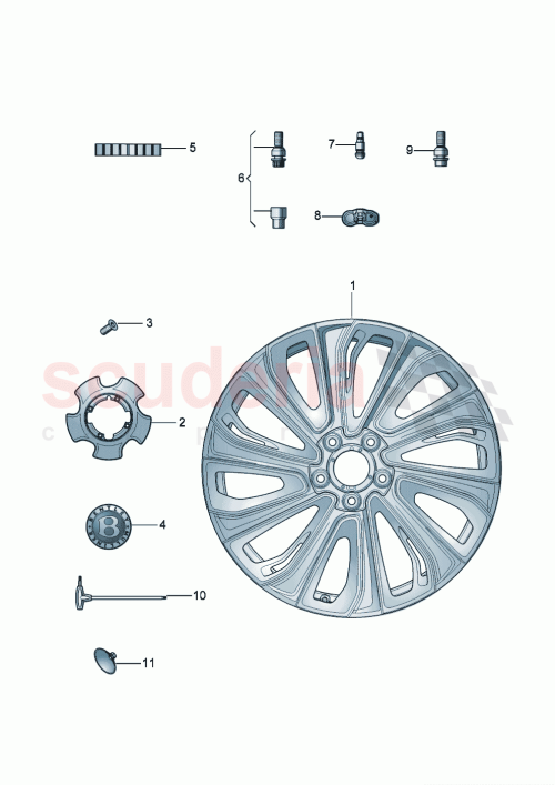 Part Diagram for Bentley 3SA601171P