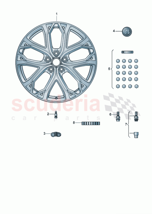 Part Diagram for Bentley 3SA601025DK