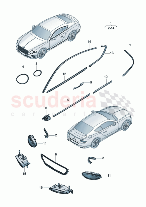 Part Diagram for Bentley 3SD713243A