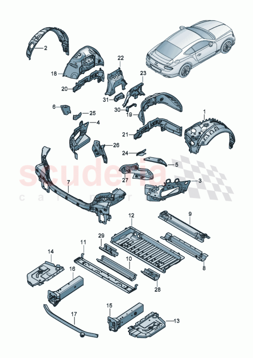 Part Diagram for Bentley 3SD810690F