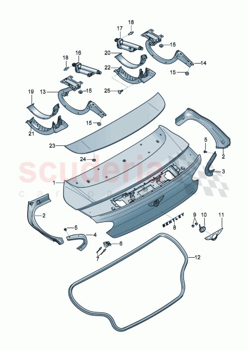 Part Diagram for Bentley 3SD827025M