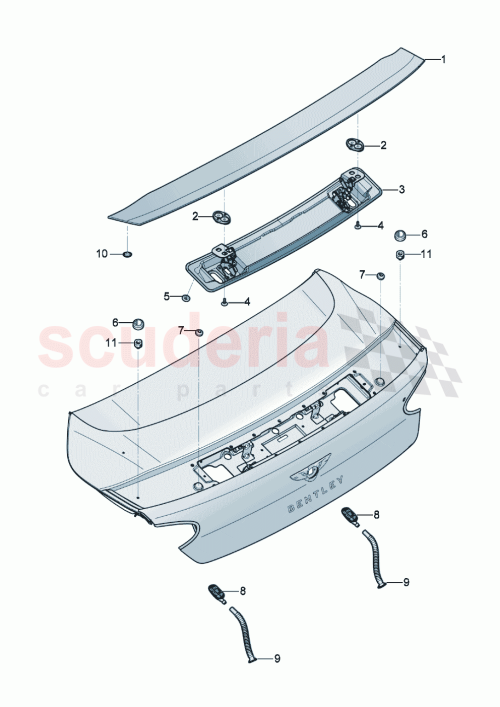 Part Diagram for Bentley 3SD827489A