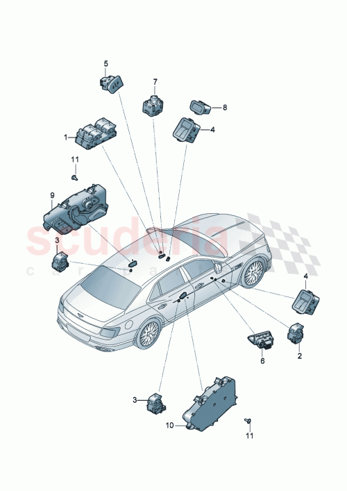Part Diagram for Bentley 3SE 959 720 A