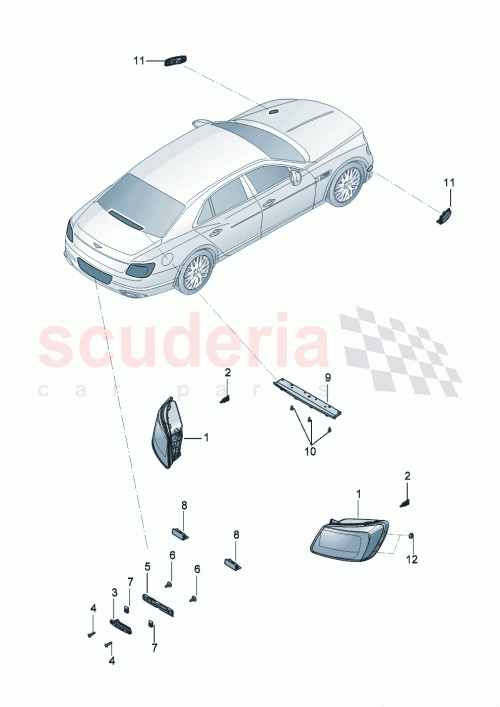 Part Diagram for Bentley 3SE 945 095 BK