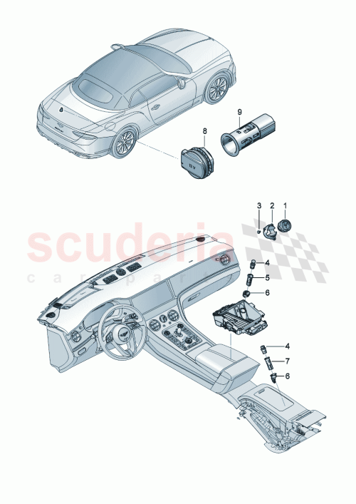 Part Diagram for Bentley 3SA 919 204 L