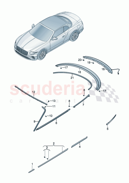 Part Diagram for Bentley 3SD837643B