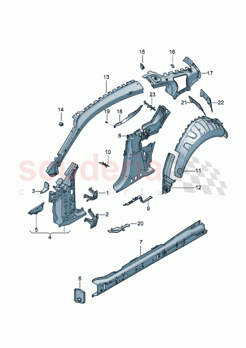 Part Diagram for Bentley 3SD809627B