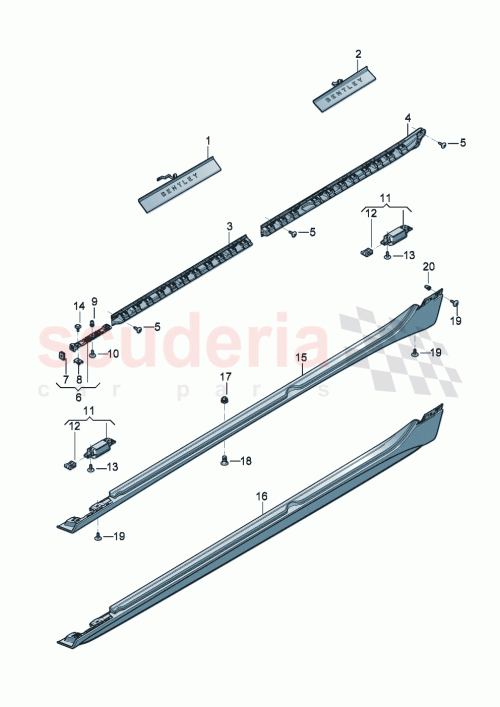 Part Diagram for Bentley 3SE853852J