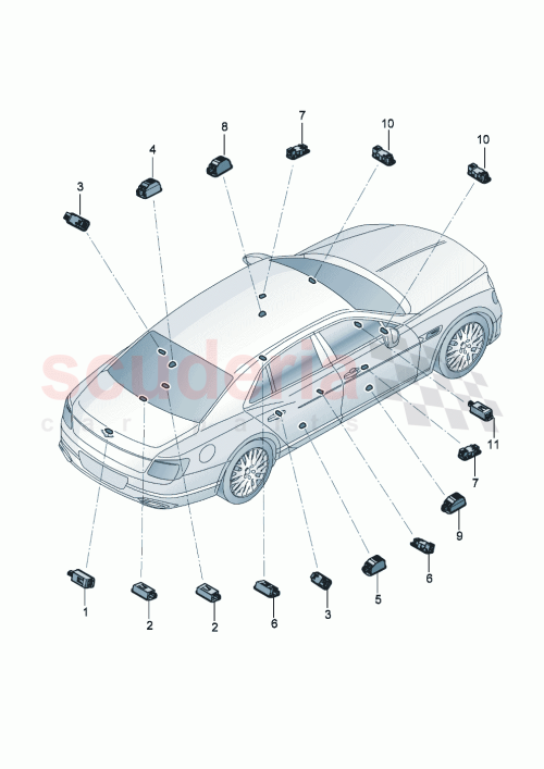 Part Diagram for Bentley 3SE 947 361 B