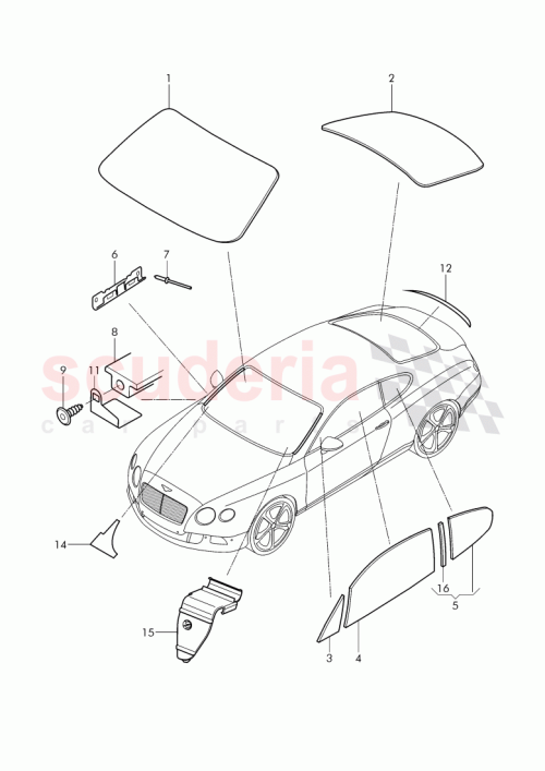 Part Diagram for Bentley 3W8 845 298 F