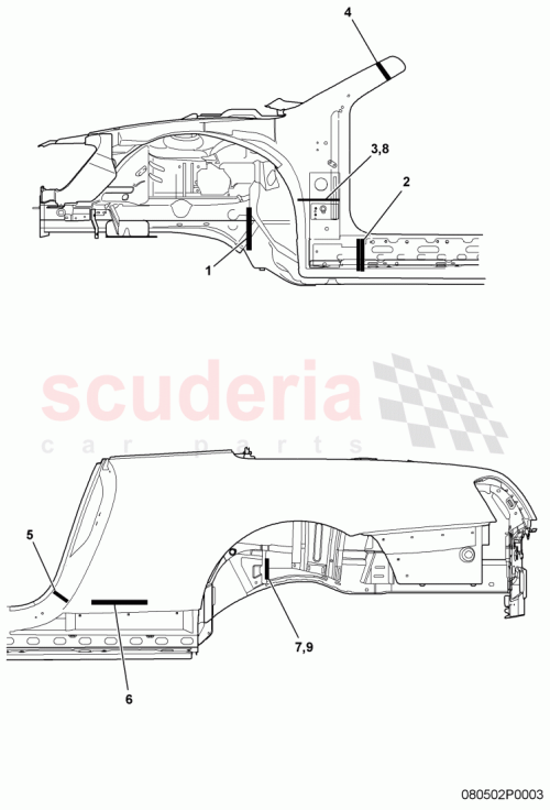 Part Diagram for Bentley 3W7809025M