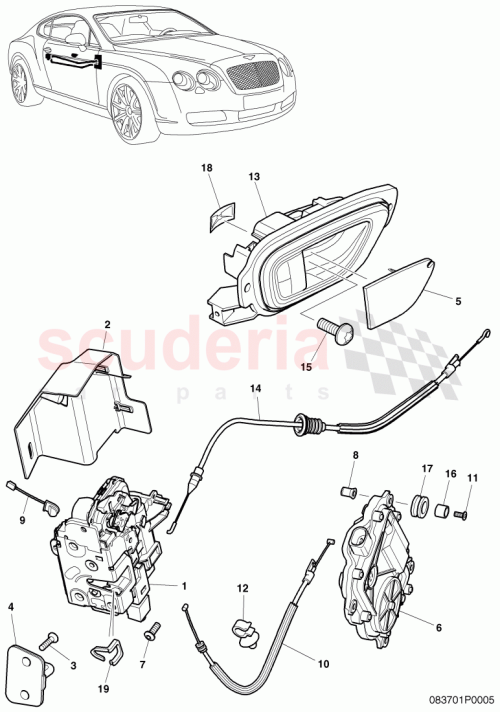 Part Diagram for Bentley 3W0837114D