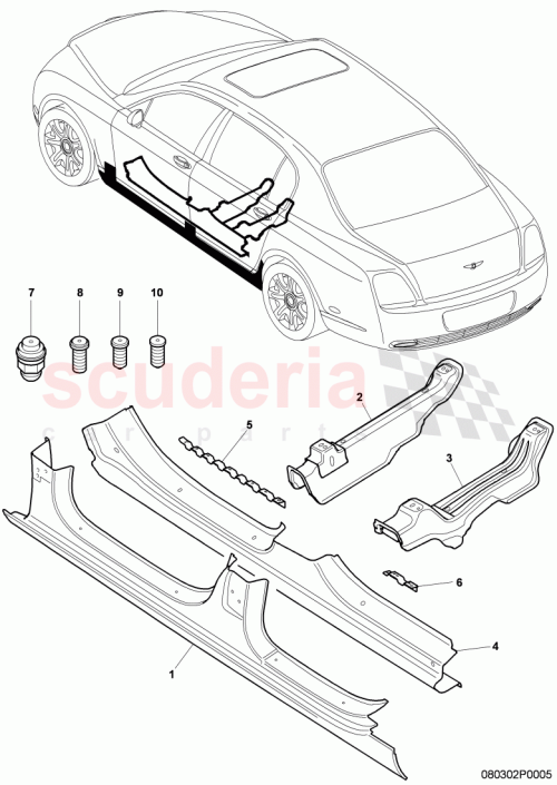 Part Diagram for Bentley 3W5802226A