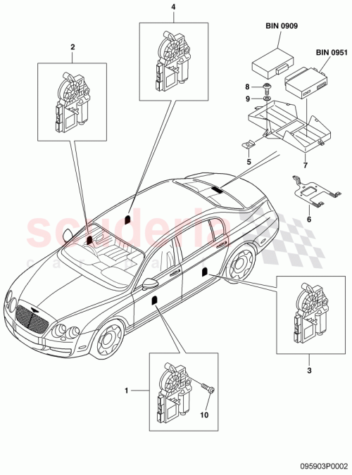 Part Diagram for Bentley 3D0 959 507 F