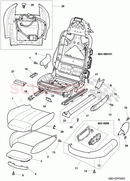 Part Diagram for Bentley 3W3881406