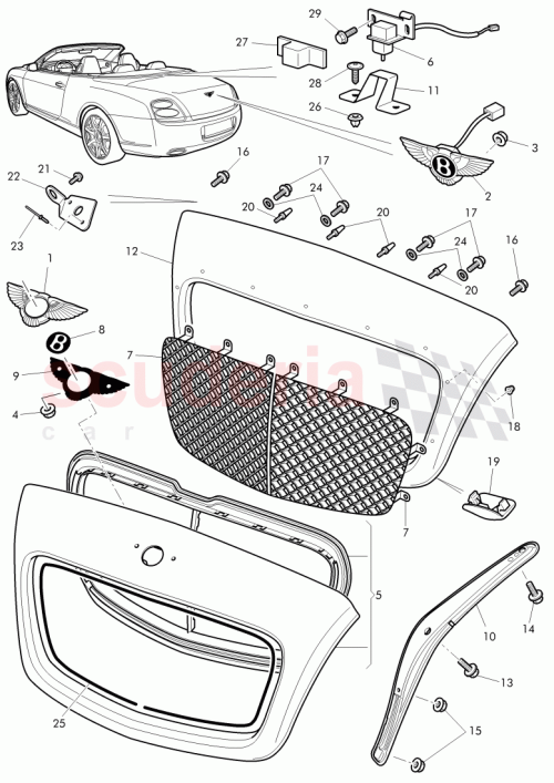 Part Diagram for Bentley 3W7853203