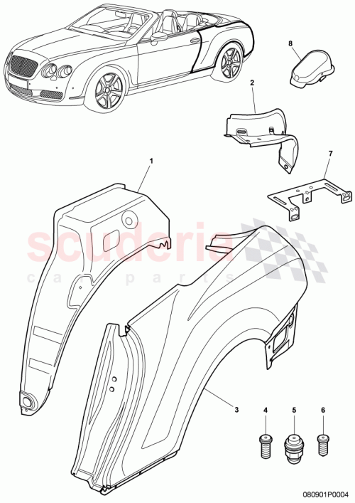 Part Diagram for Bentley 3W7809604G