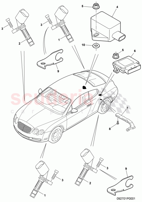 Part Diagram for Bentley 4E0971822B