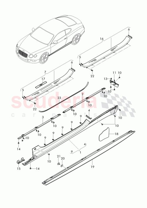 Part Diagram for Bentley 3W8 853 714 B