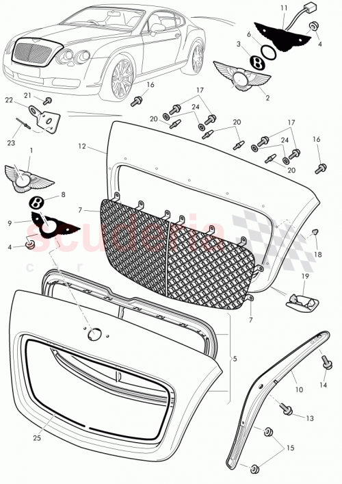 Part Diagram for Bentley 3W8 853 680 J