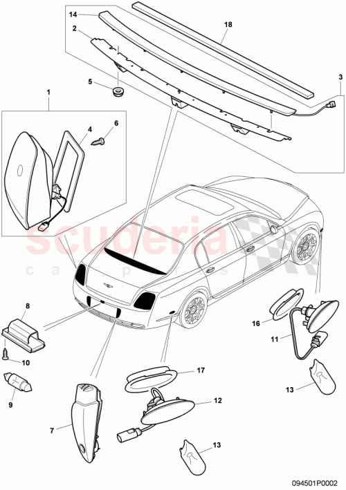 Part Diagram for Bentley 3W5945095N