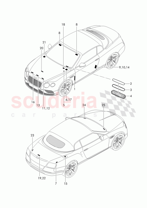 Part Diagram for Bentley 3W7 010 024 C