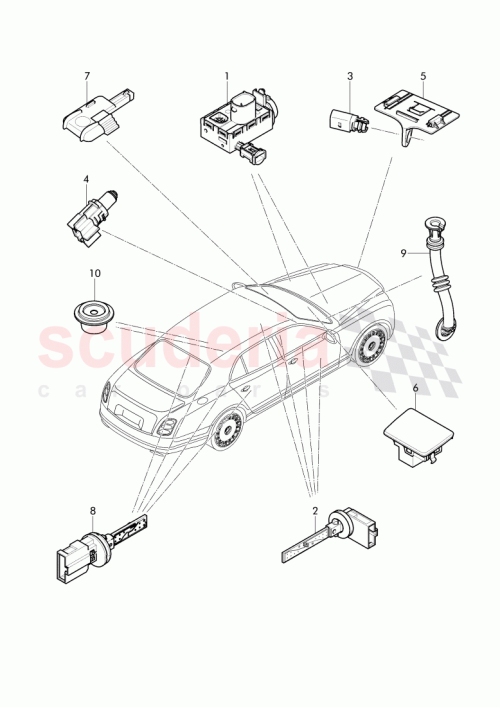 Part Diagram for Bentley 7PP907527A