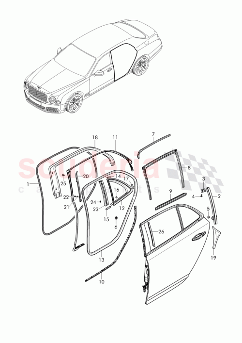 Part Diagram for Bentley 3Y5 868 488 B