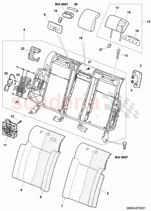 Part Diagram for Bentley 3W5 885 884 J