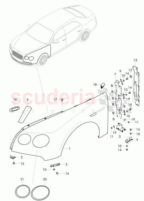 Part Diagram for Bentley 4W0821022M