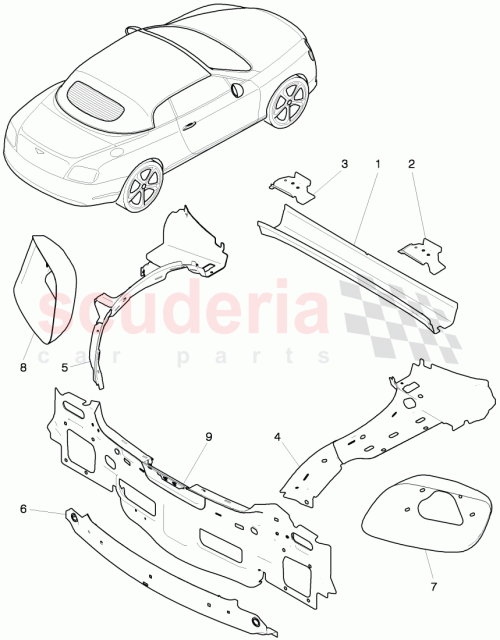 Part Diagram for Bentley 3W7 813 482 B