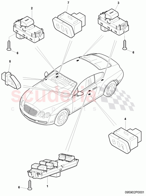 Part Diagram for Bentley 3W0 959 619 D