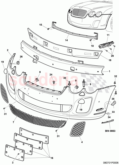 Part Diagram for Bentley 3W8807217BH